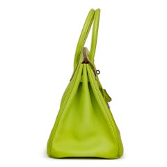 2011 Hermes Kiwi & Lichen Epsom Leather Candy Collection Birkin 35