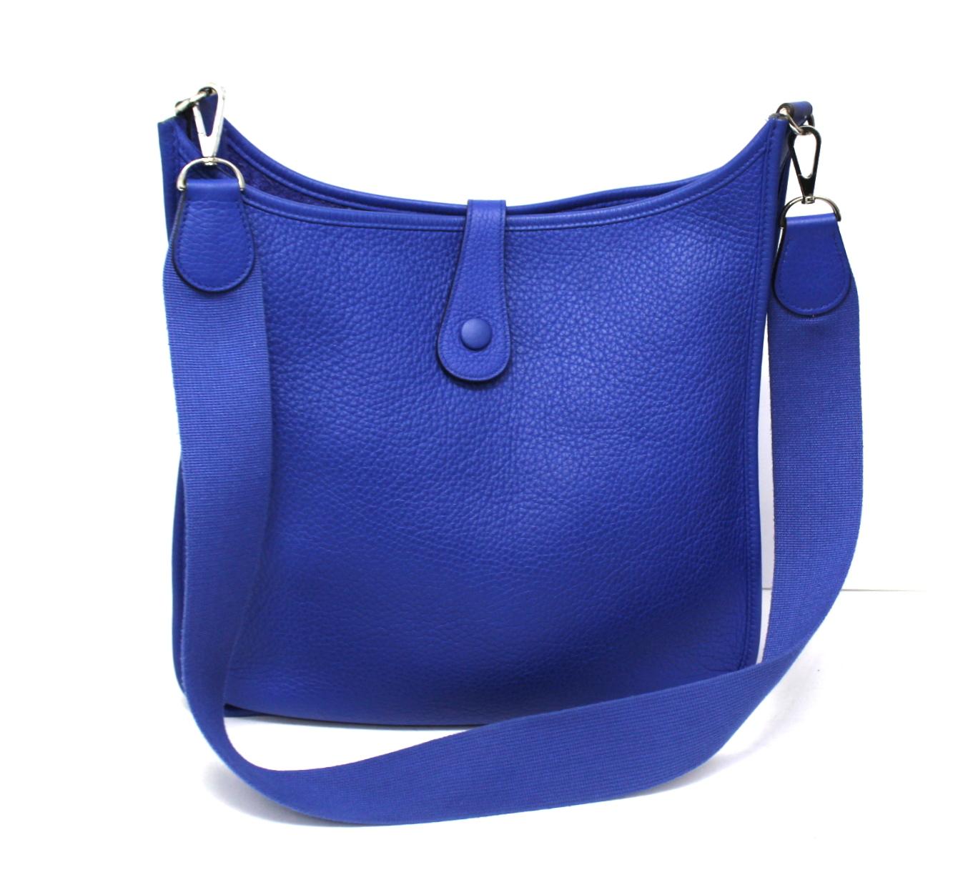 2011 Hermès Leather Blue Evelyne Bag at 1stDibs | hermes evelyne bag blue