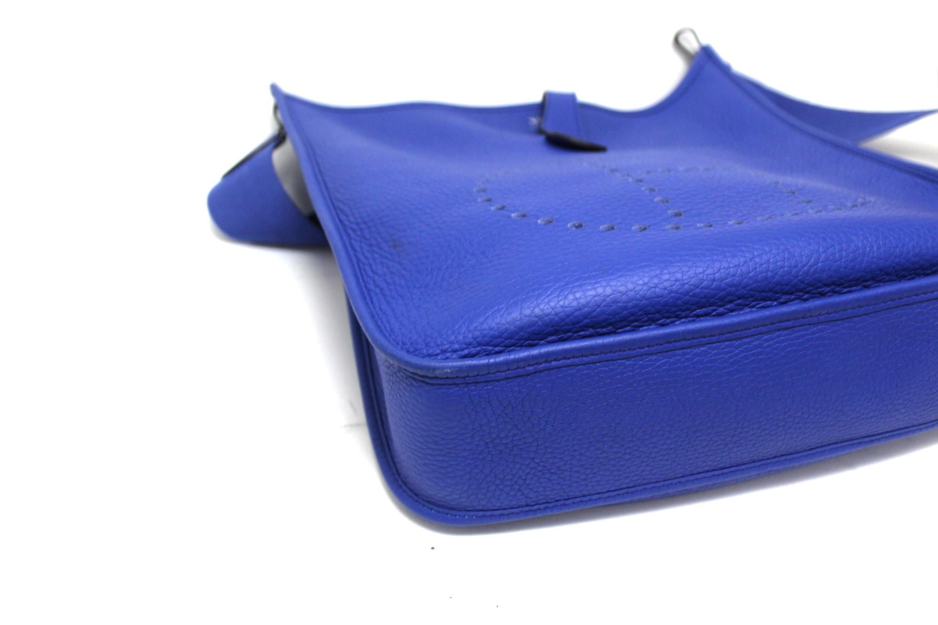 Women's 2011 Hermès Leather Blue Evelyne Bag