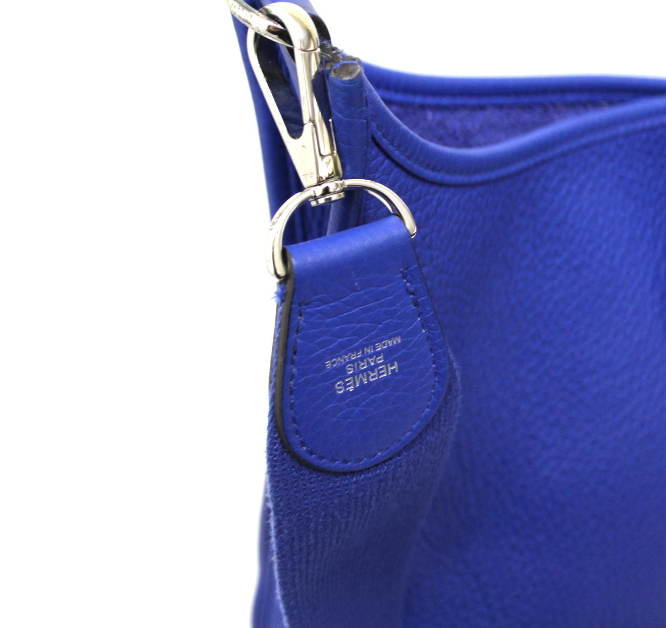 2011 Hermès Leather Blue Evelyne Bag 3