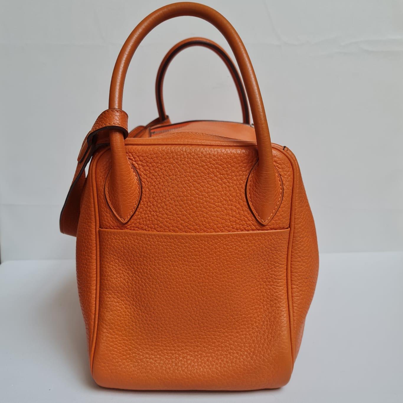 2011 Hermes Orange Clemence Leather Lindy 30 Bag 1