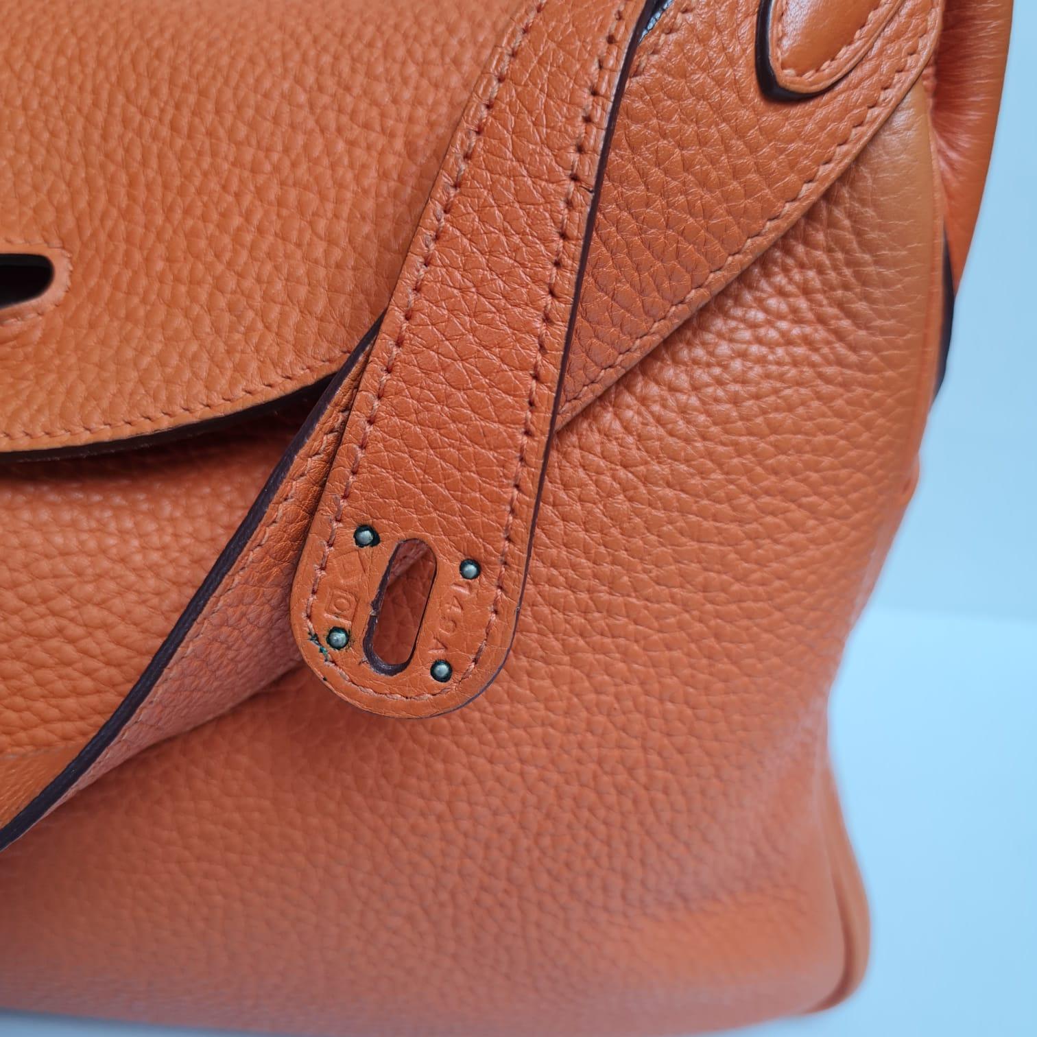 2011 Hermes Orange Clemence Leather Lindy 30 Bag 2