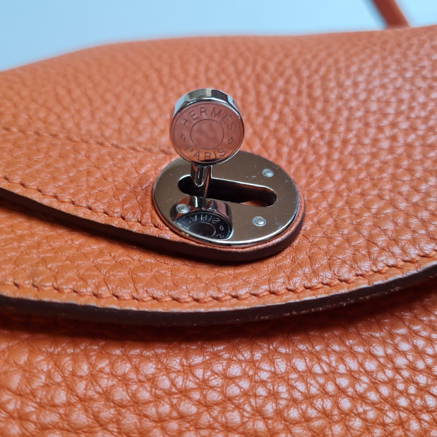 2011 Hermes Orange Clemence Leather Lindy 30 Bag 5