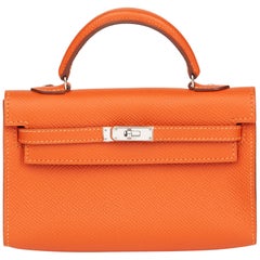 2011 Hermès Orange H Epsom Leather Kelly Tiny