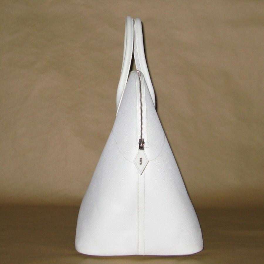 2011 Hermès white Bolide In Fair Condition For Sale In Paris, FR