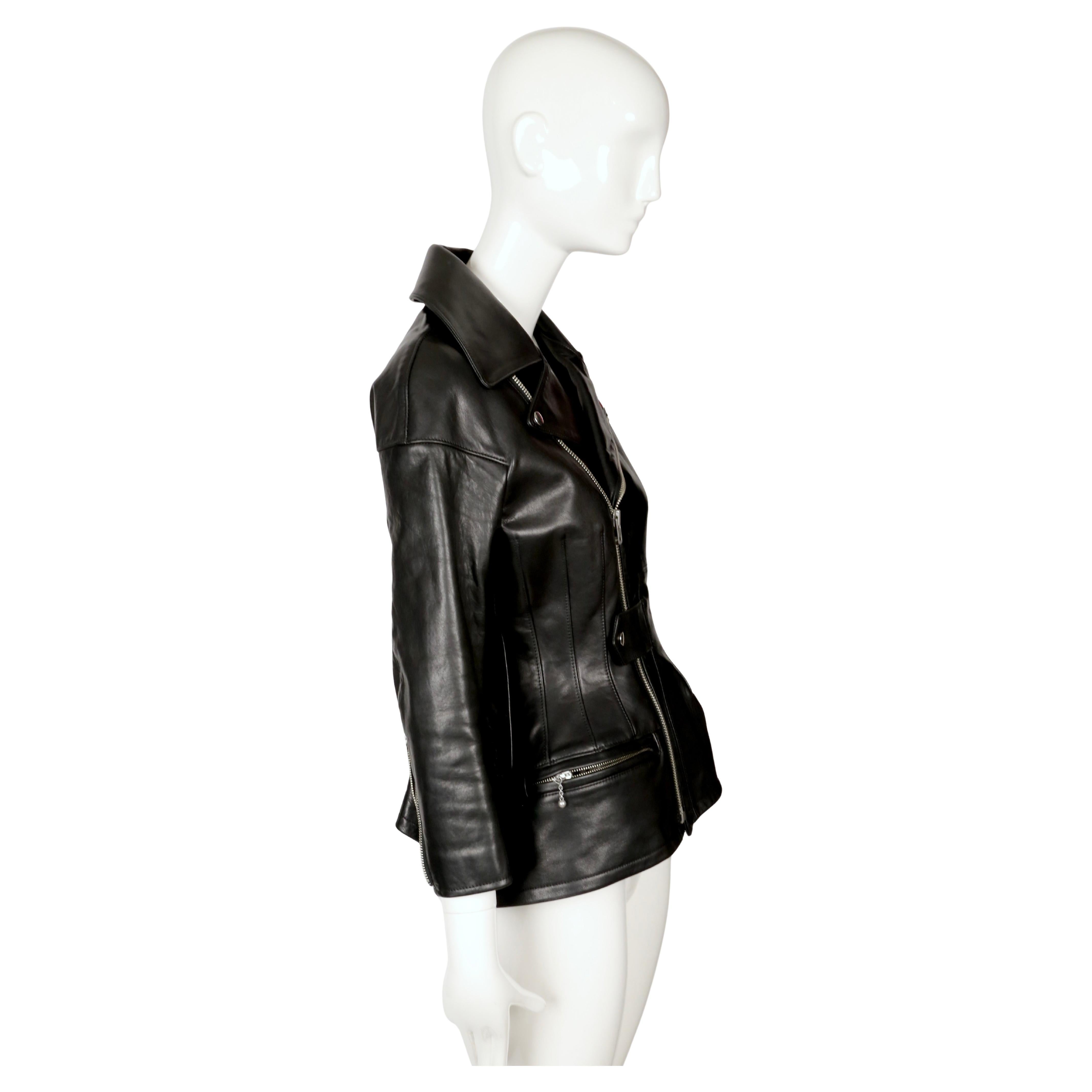 da uomo o donna 2011 JUNYA WATANabe giacca RUNWAY in pelle nera con peplum in vendita