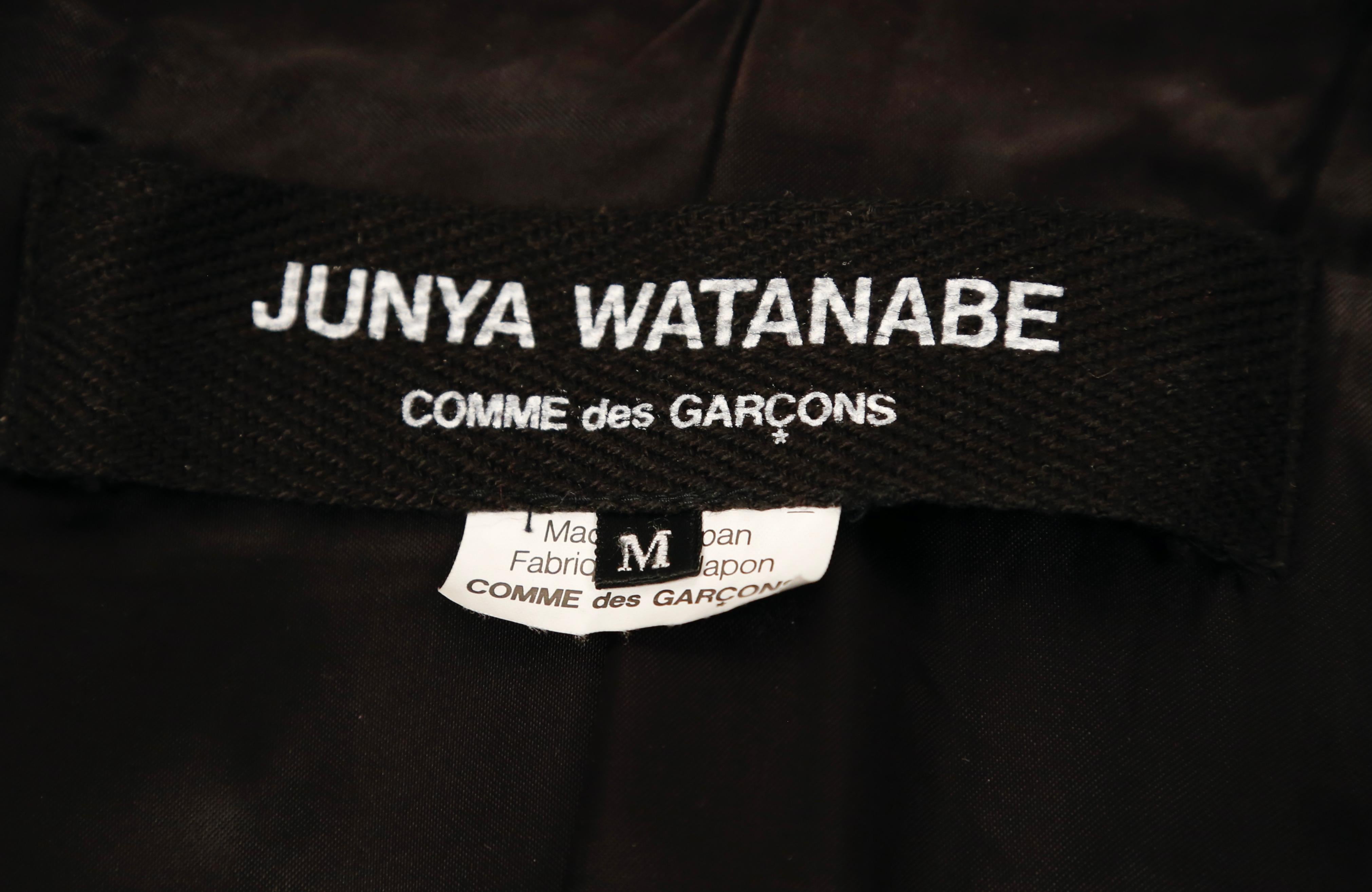 2011 JUNYA WATANABE black leather RUNWAY jacket with peplum For Sale 3