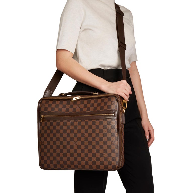 2011 Louis Vuitton Brown Damier Ebene Coated Canvas Sabana Computer
