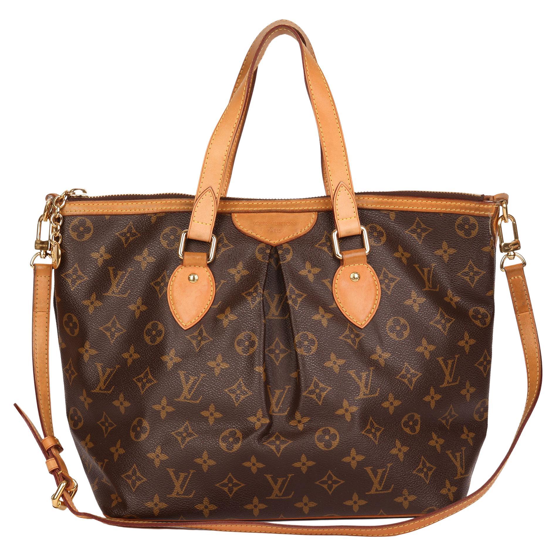 2011 Louis Vuitton Brown Monogram Coated Canvas and Vachetta Leather Palermo  PM at 1stDibs