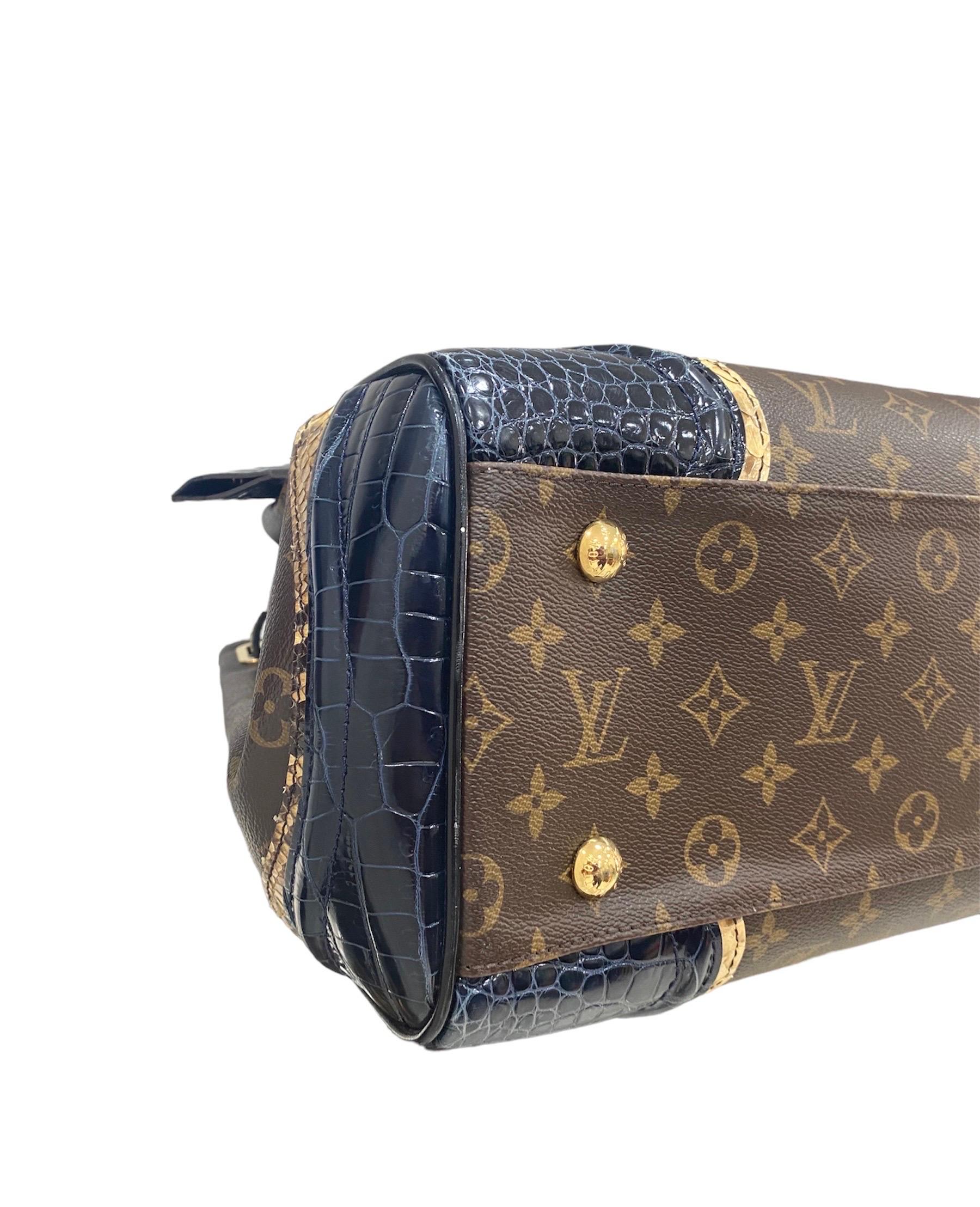 2011 Louis Vuitton Monogramissime Alligar & Piton Top Handle Bag In Excellent Condition For Sale In Torre Del Greco, IT