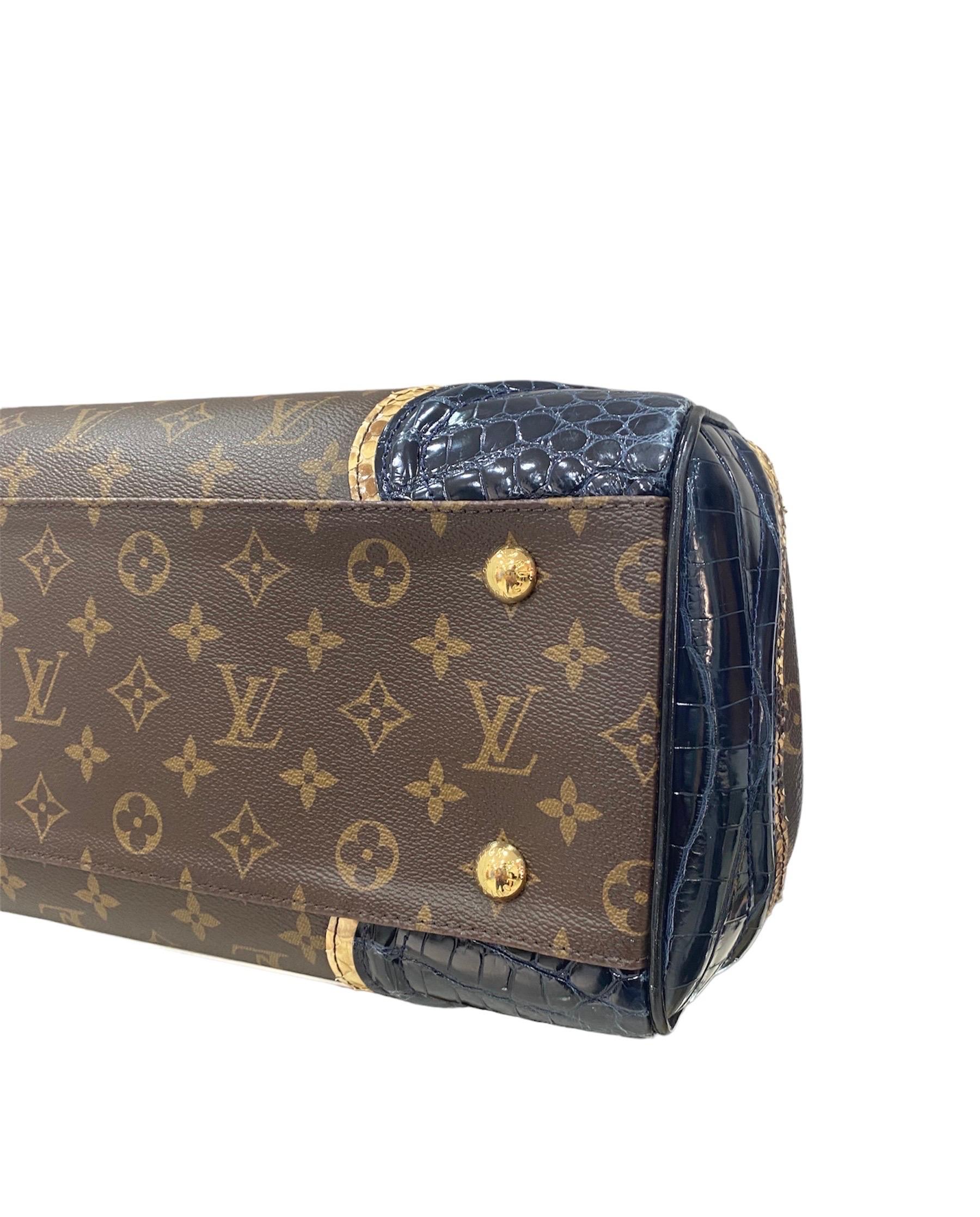 2011 Louis Vuitton Monogramissime Alligar & Piton Top Handle Bag For Sale 1
