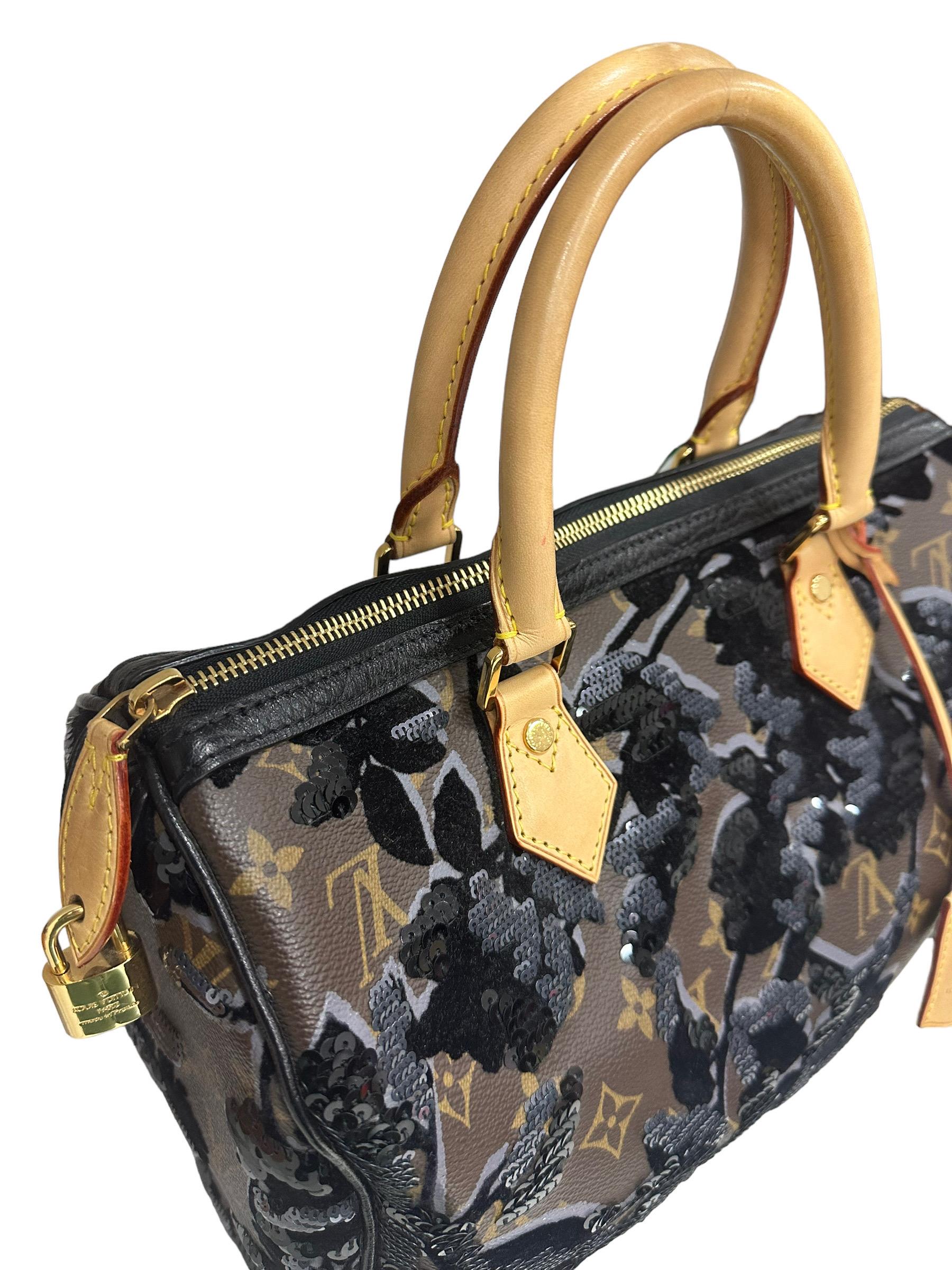 Women's 2011 Louis Vuitton Speedy 30 Fleur De Jais Limited Edition Top Handle Bag