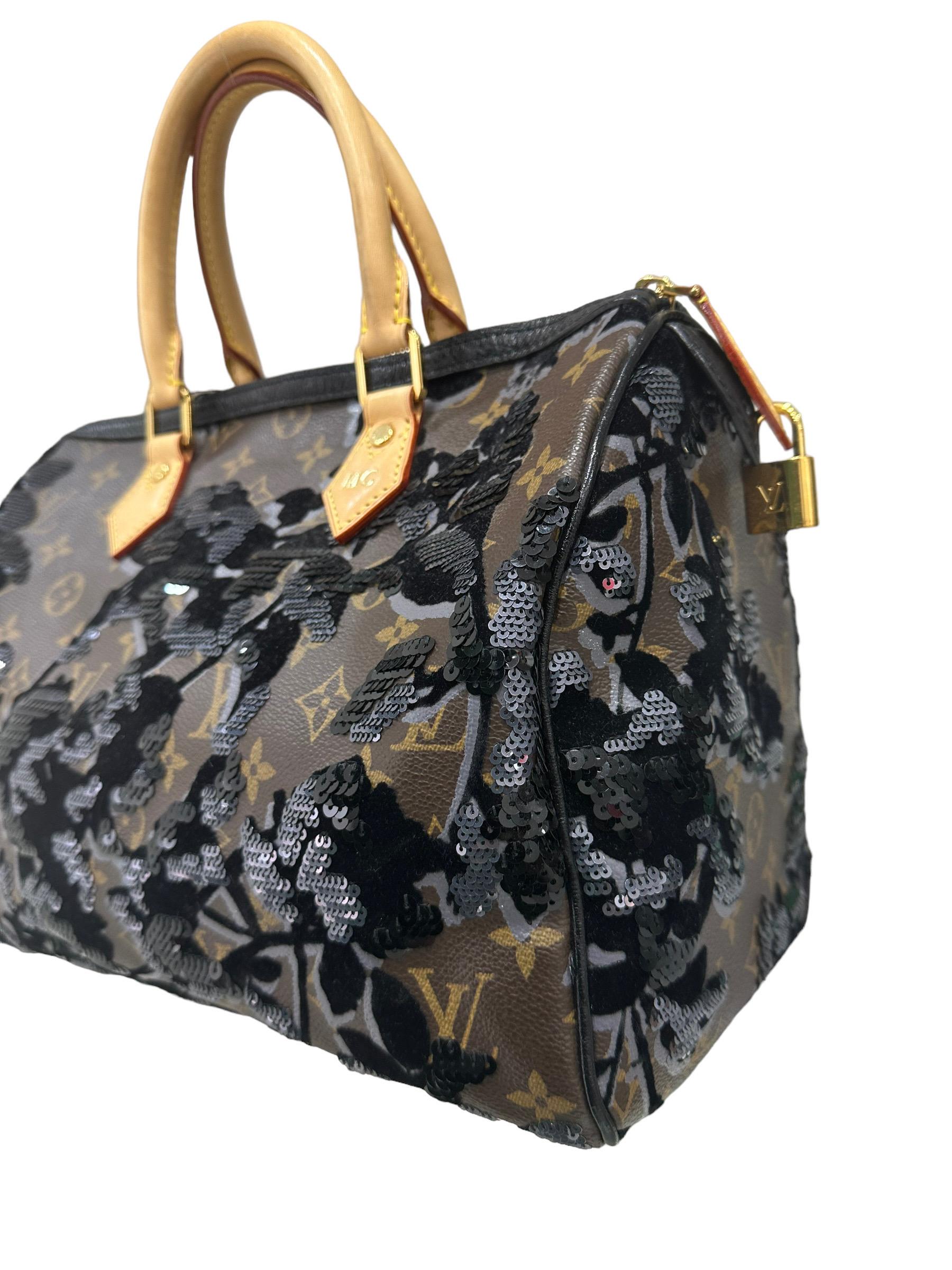 2011 Louis Vuitton Speedy 30 Fleur De Jais Limited Edition Top Handle Bag 3