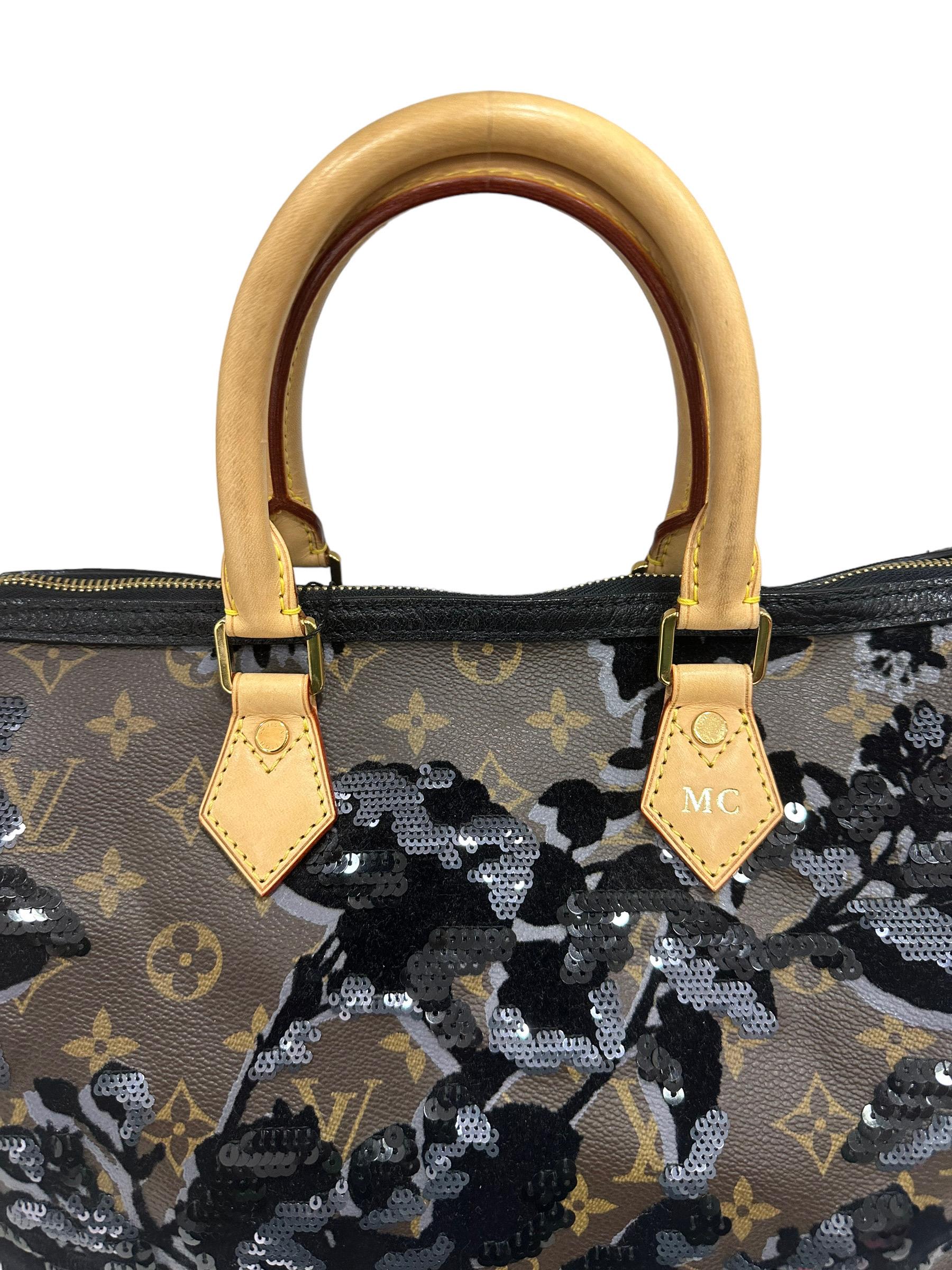 2011 Louis Vuitton Speedy 30 Fleur De Jais Limited Edition Top Handle Bag 5