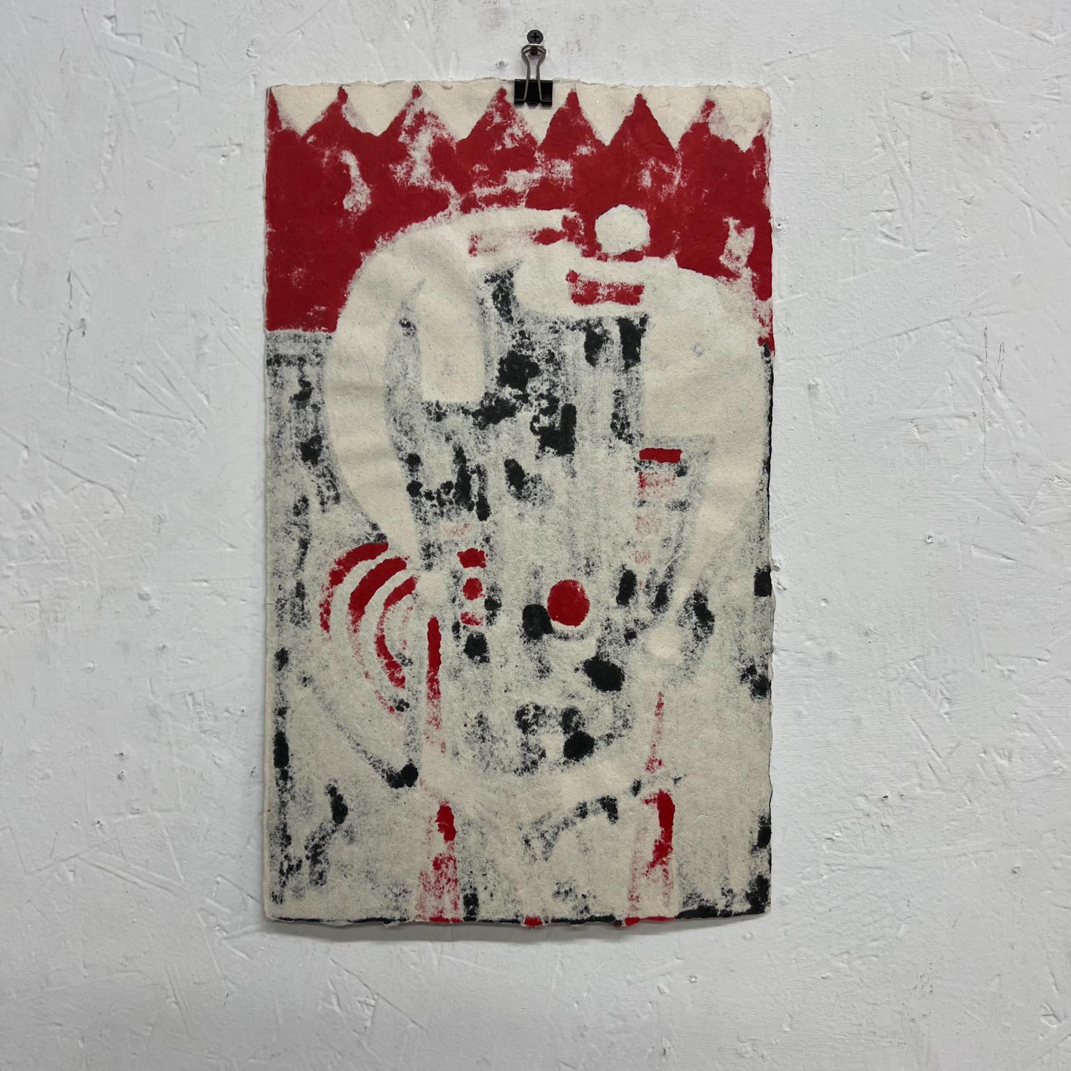 2011 Original Moderne Kunst Schwarz-Rote Tinte Zeichnung Maßgefertigtes Papier Oaxaca, Mexiko im Angebot 5