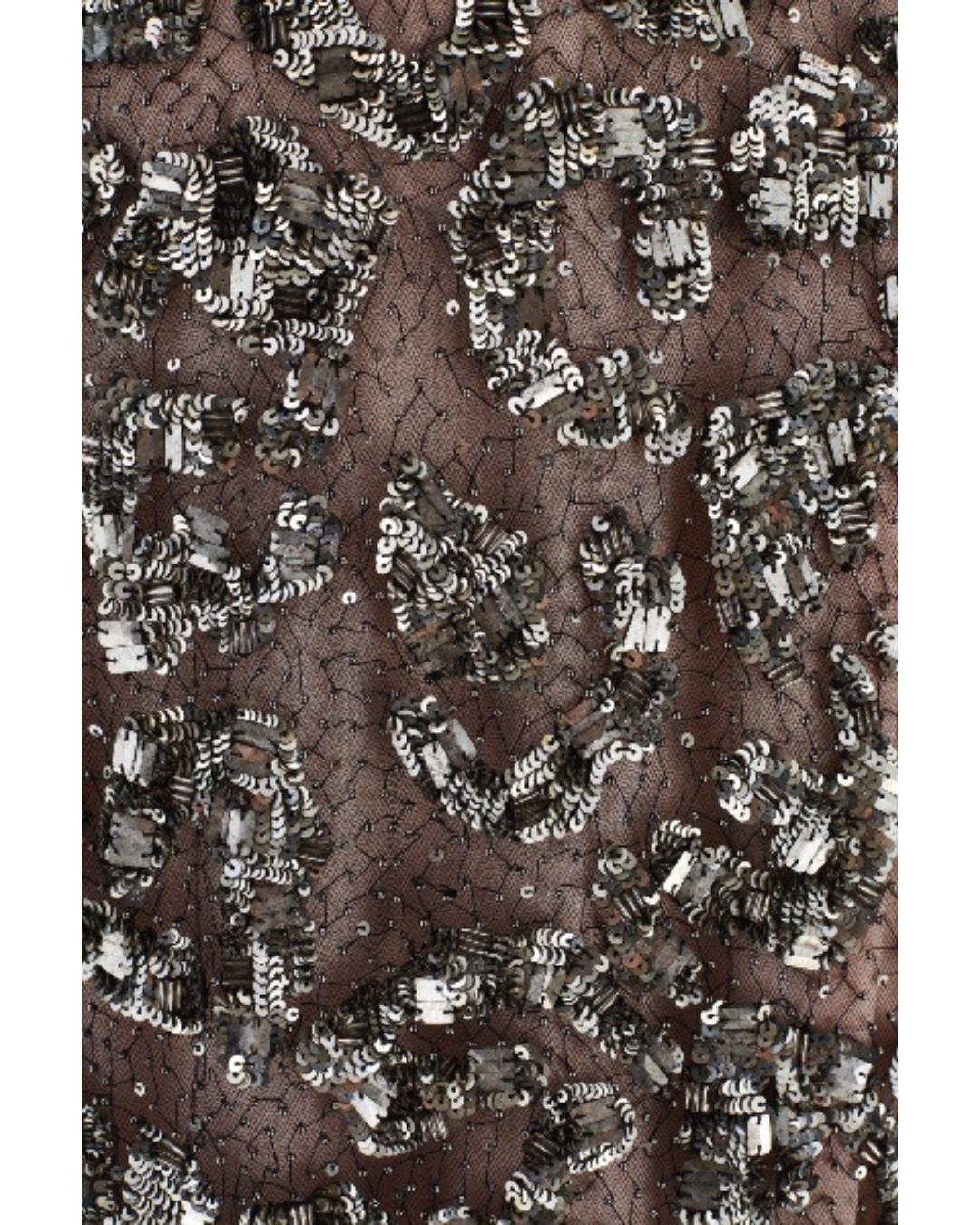 2011 Oscar De La Renta Runway Sequinned Maxi Gown with Pink Ribbon Belt Excellent état - En vente à London, GB