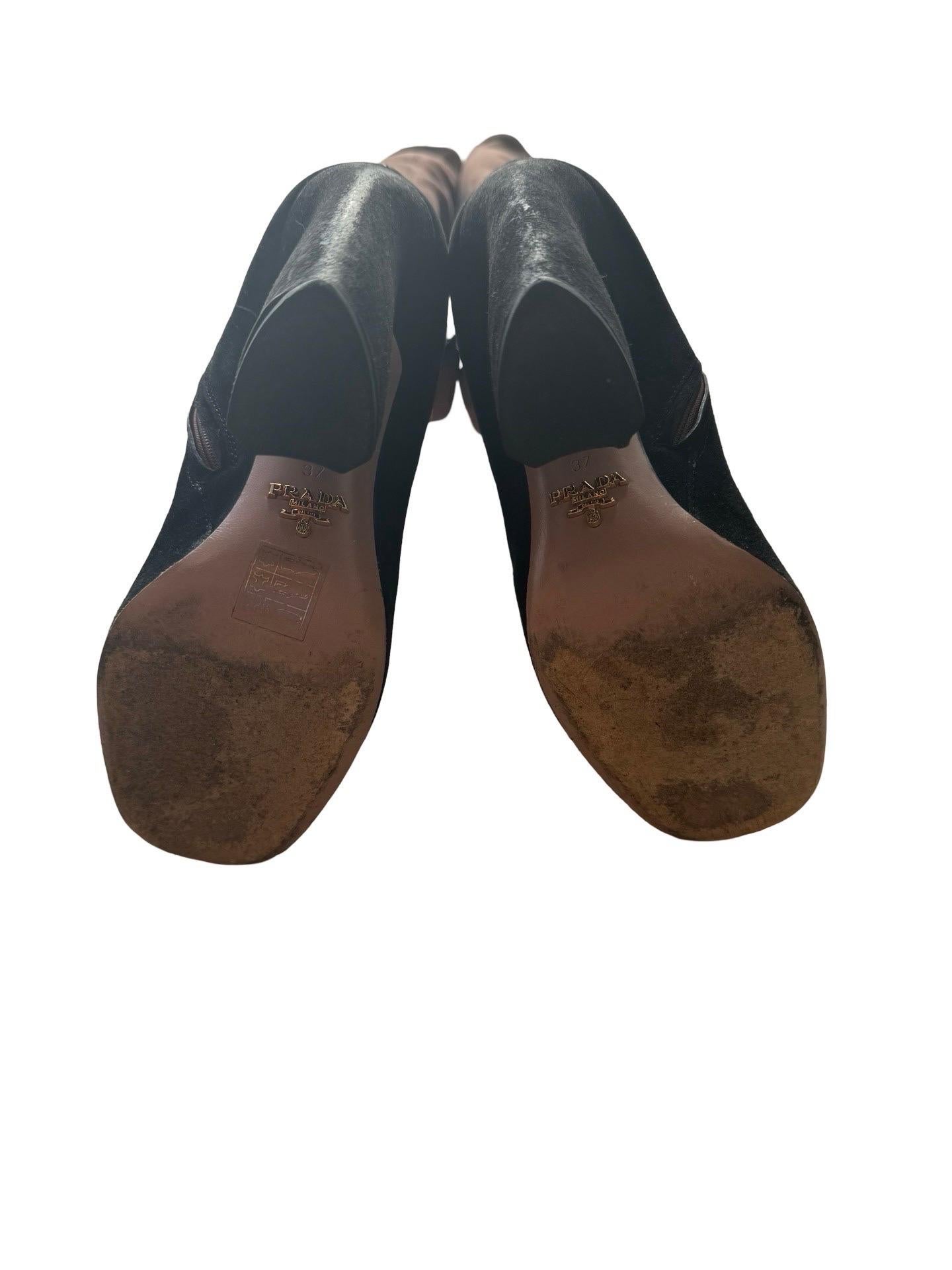 Brown 2011 Prada Colorblock Boots
