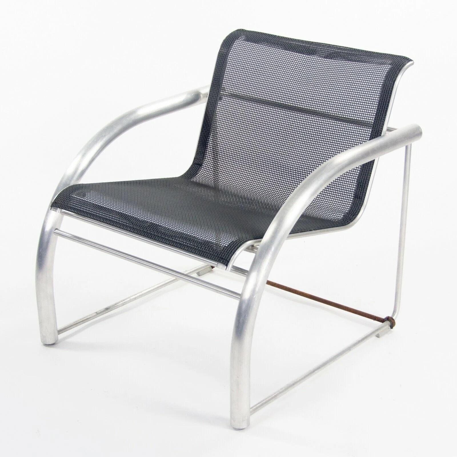 2011 Prototype Richard Schultz Mateo Collection Raw Aluminum & Mesh Dining Chair For Sale 4