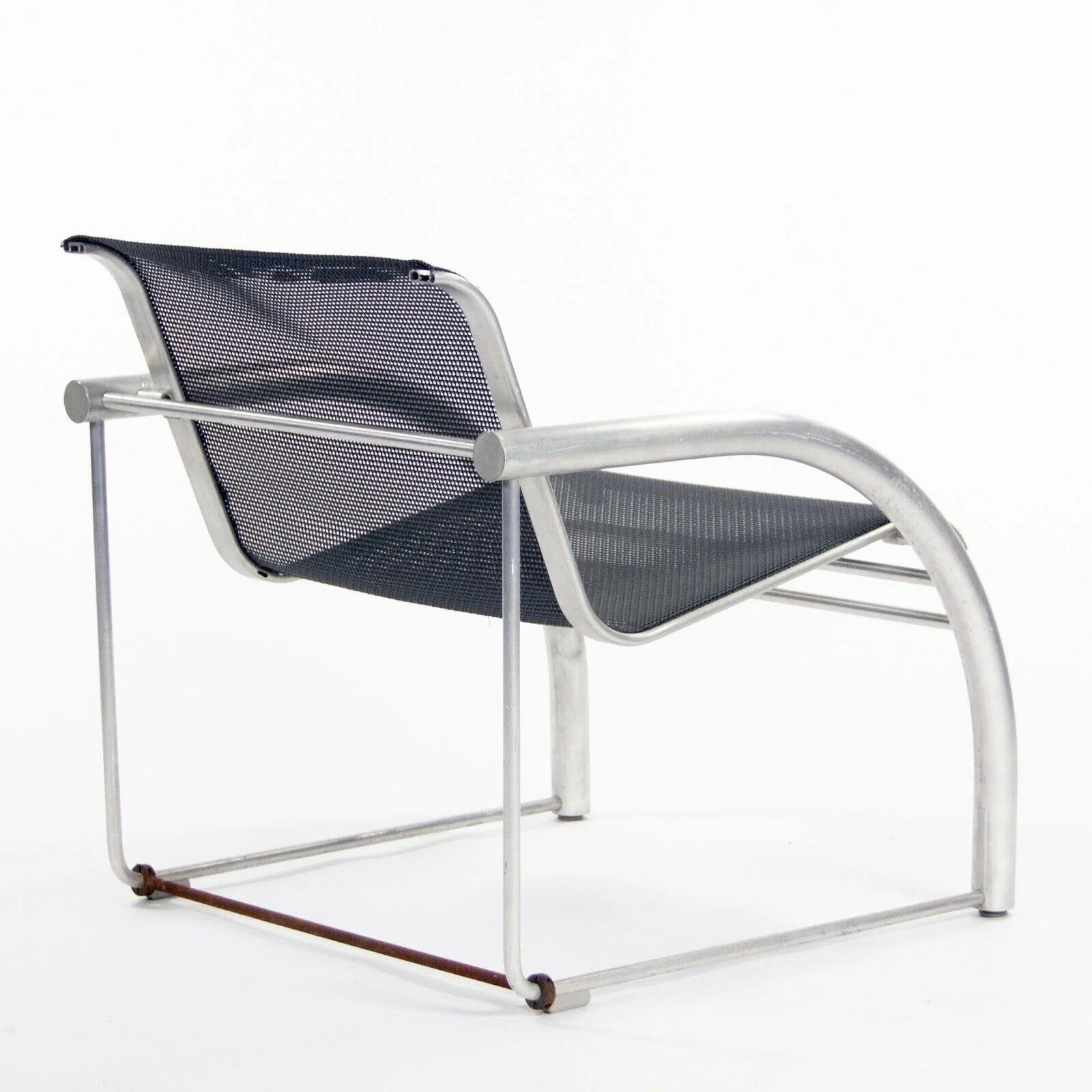 American 2011 Prototype Richard Schultz Mateo Collection Raw Aluminum & Mesh Dining Chair For Sale