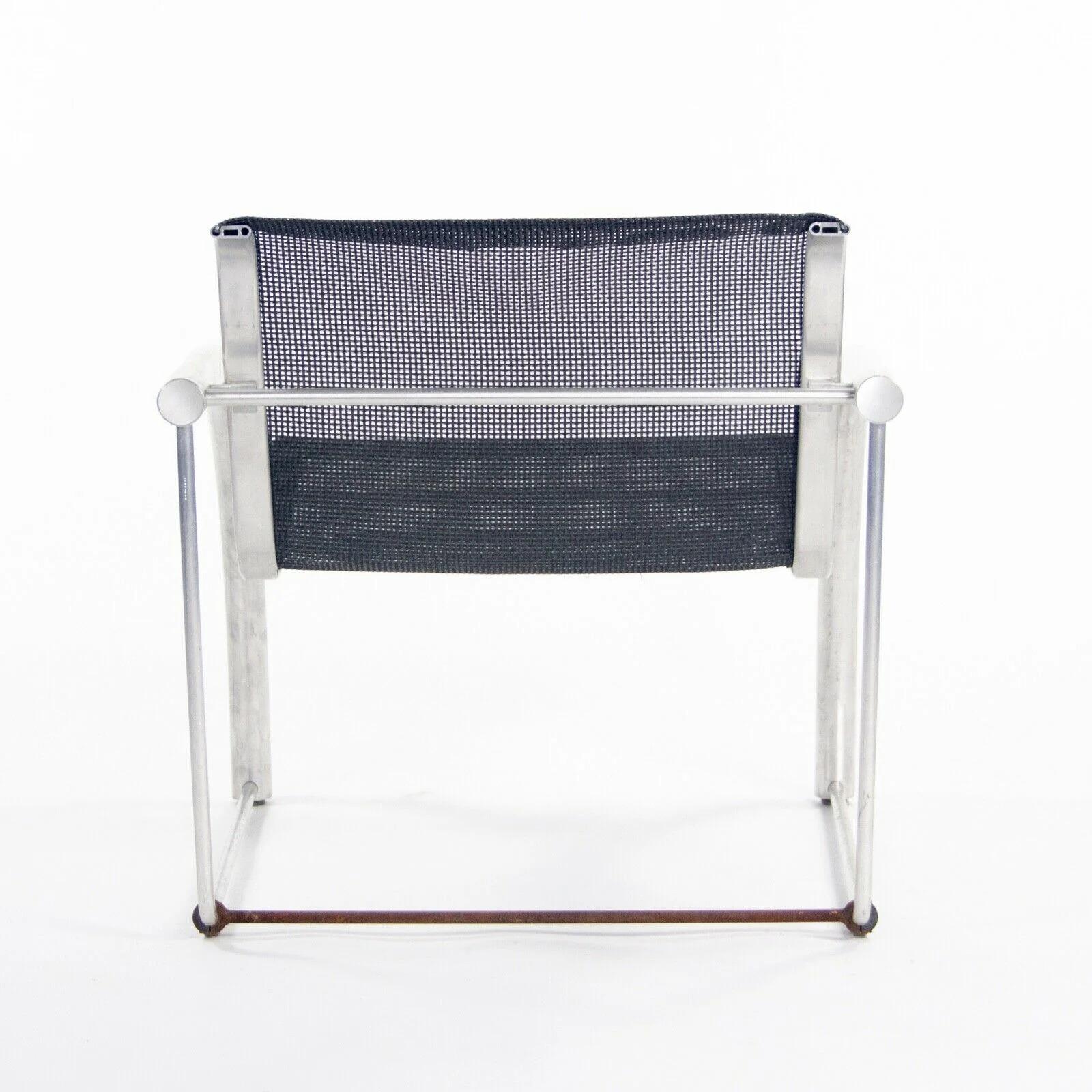 2011 Prototype Richard Schultz Mateo Collection Raw Aluminum & Mesh Dining Chair In Good Condition For Sale In Philadelphia, PA