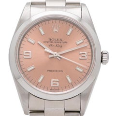 2011 Rolex Air King Stainless Steel Salmon Dial Model 114200m with Papers