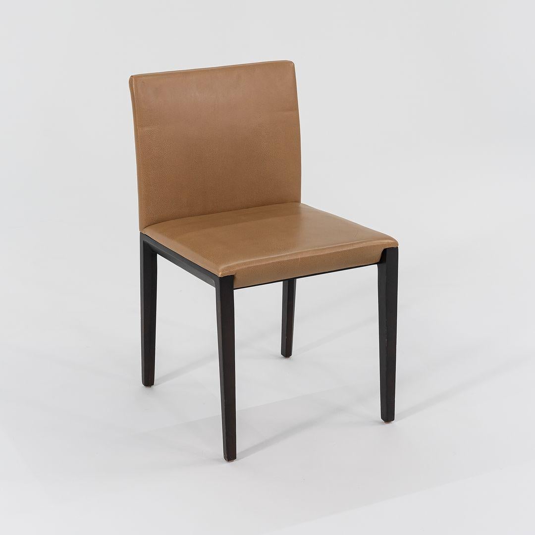 2011 Ensemble de huit chaises Andoo par EOOS en cuir camel avec pieds en bois de noyer en vente 4