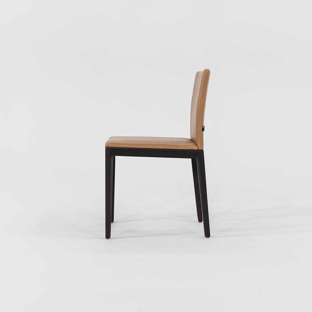 Américain 2011 Ensemble de huit chaises Andoo par EOOS en cuir camel avec pieds en bois de noyer en vente