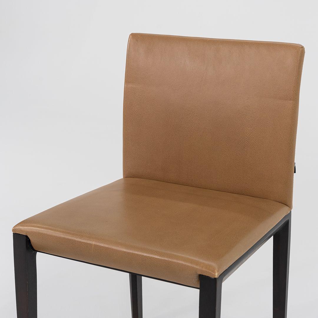 Cuir 2011 Ensemble de huit chaises Andoo par EOOS en cuir camel avec pieds en bois de noyer en vente