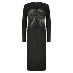 2011 Tom Ford - Robe corset en jersey de laine et satin noir