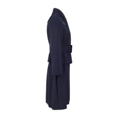 2011 Valentino Haute Couture Navy Dress Suit with Latticework and Belt