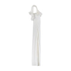 2011 Valentino White Dress with Ruffle Detail and Embellished Strap