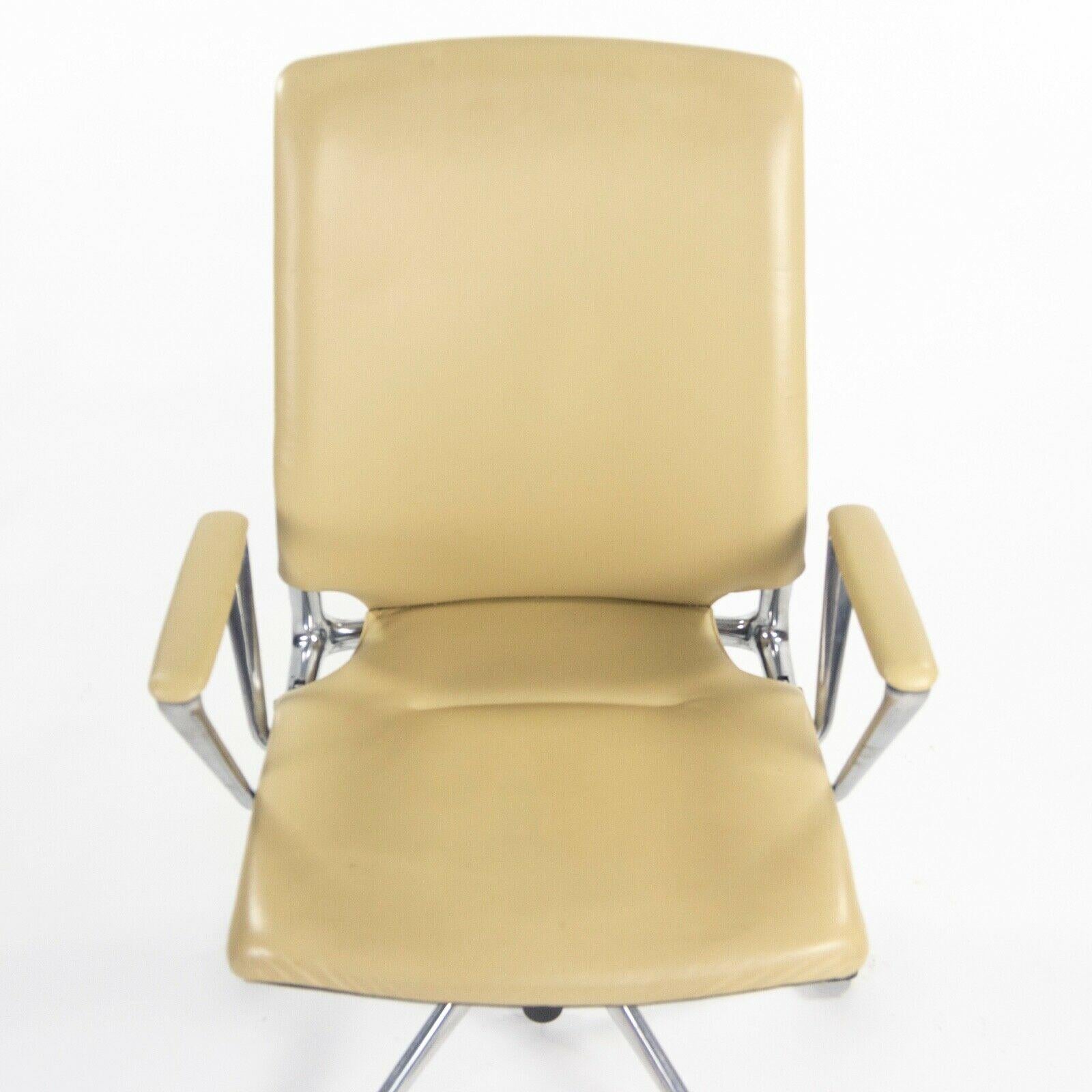 2011 Vitra Meda by Alberto Meda Desk Chair Tan Full Leather (chaise de bureau en cuir) en vente 3