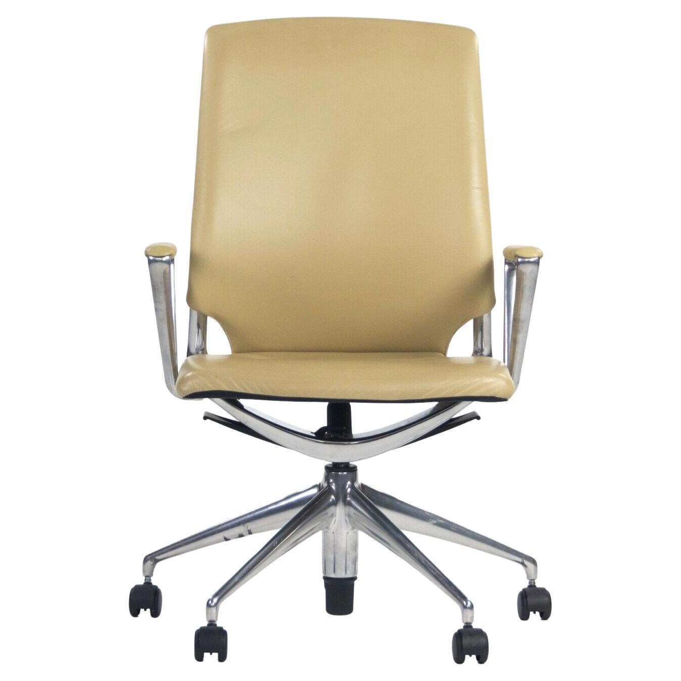 2011 Vitra Meda by Alberto Meda Desk Chair Tan Full Leather (chaise de bureau en cuir) en vente