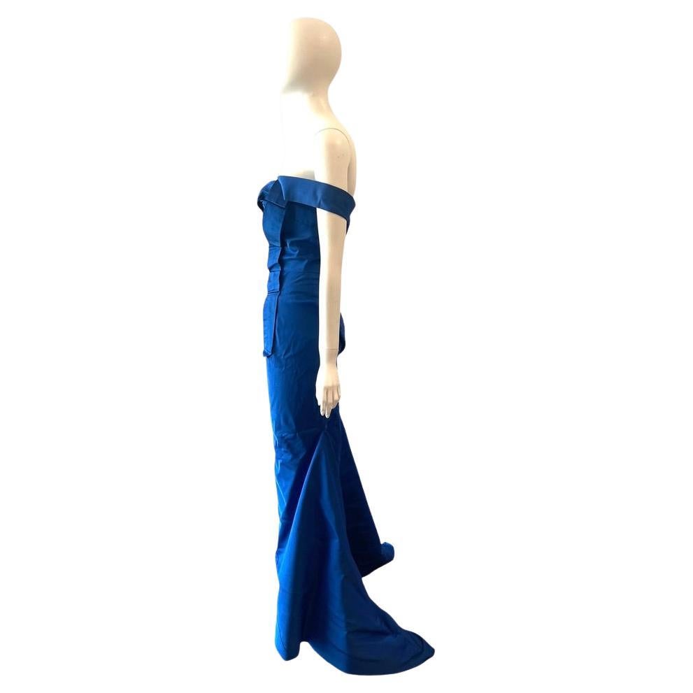 2011 Vivienne Westwood Blauer Taft schulterfreies Kleid  im Zustand „Gut“ im Angebot in Austin, TX