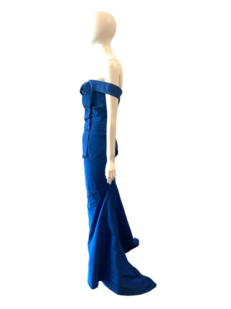 2011 Vivienne Westwood blue taffeta off shoulder gown  For Sale 1