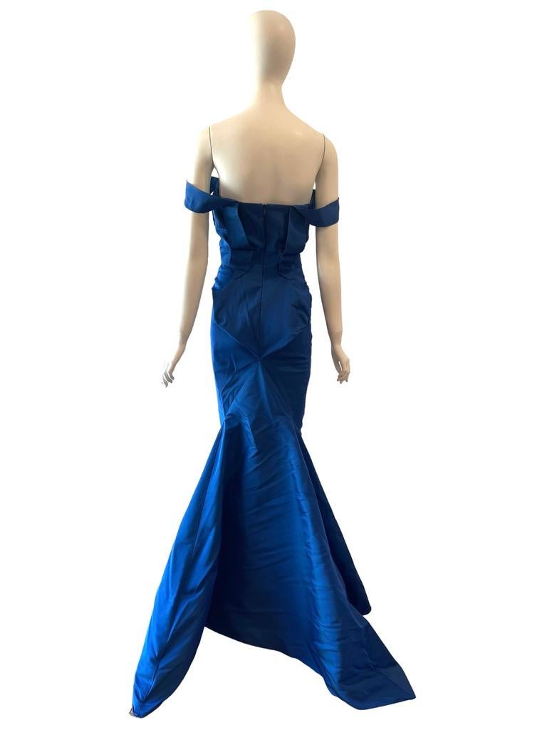 Vestido sin hombros de tafetán azul Vivienne Westwood 2011 en venta 2