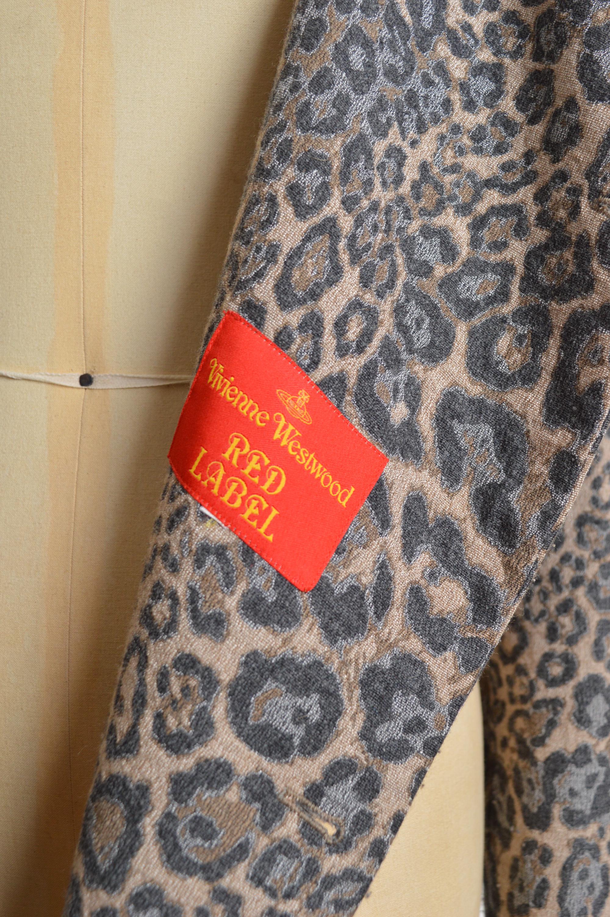 2011 Vivienne Westwood Leopard print wool fitted Crop Jacket 8