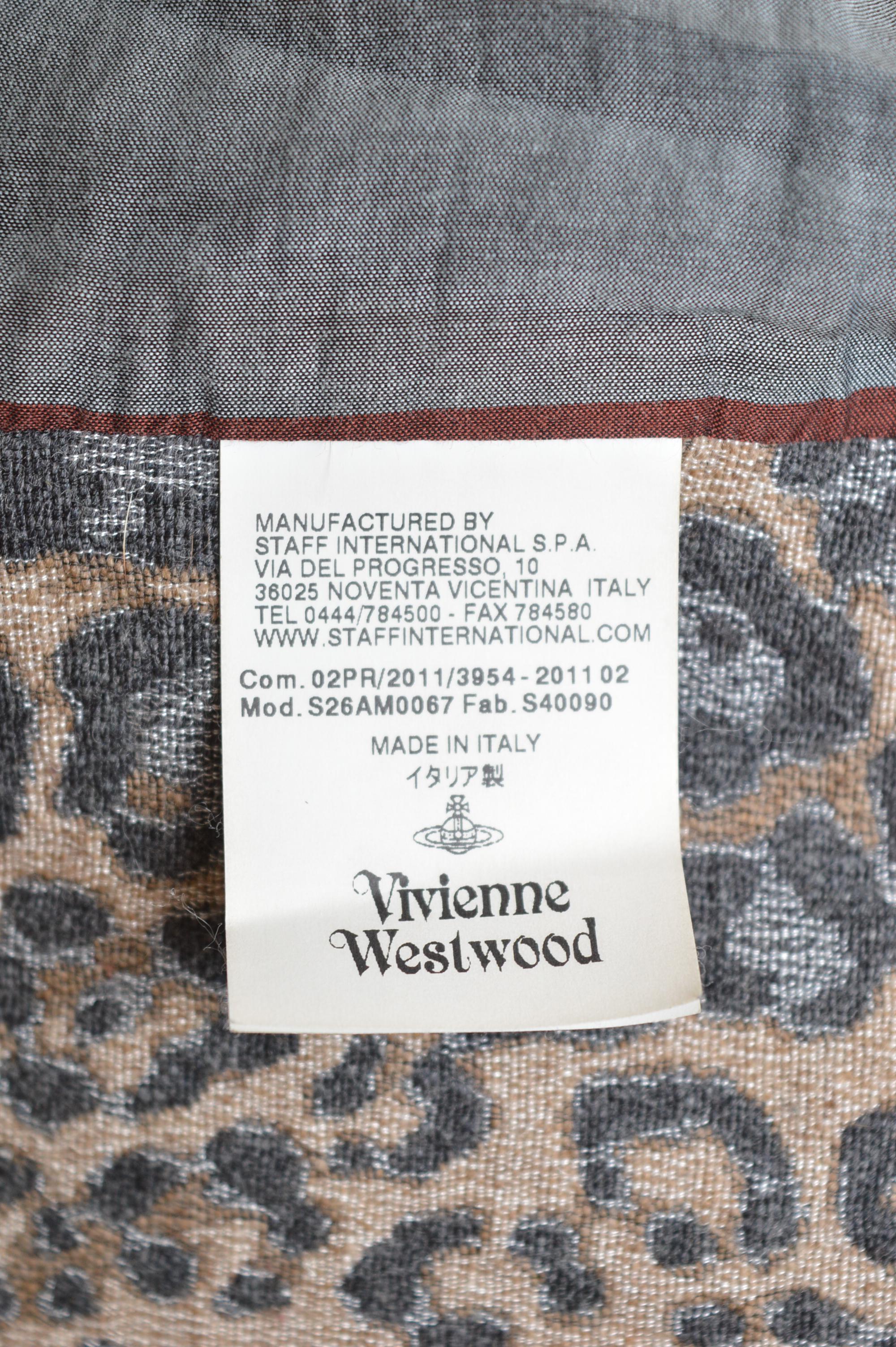 2011 Vivienne Westwood Leopard print wool fitted Crop Jacket 14
