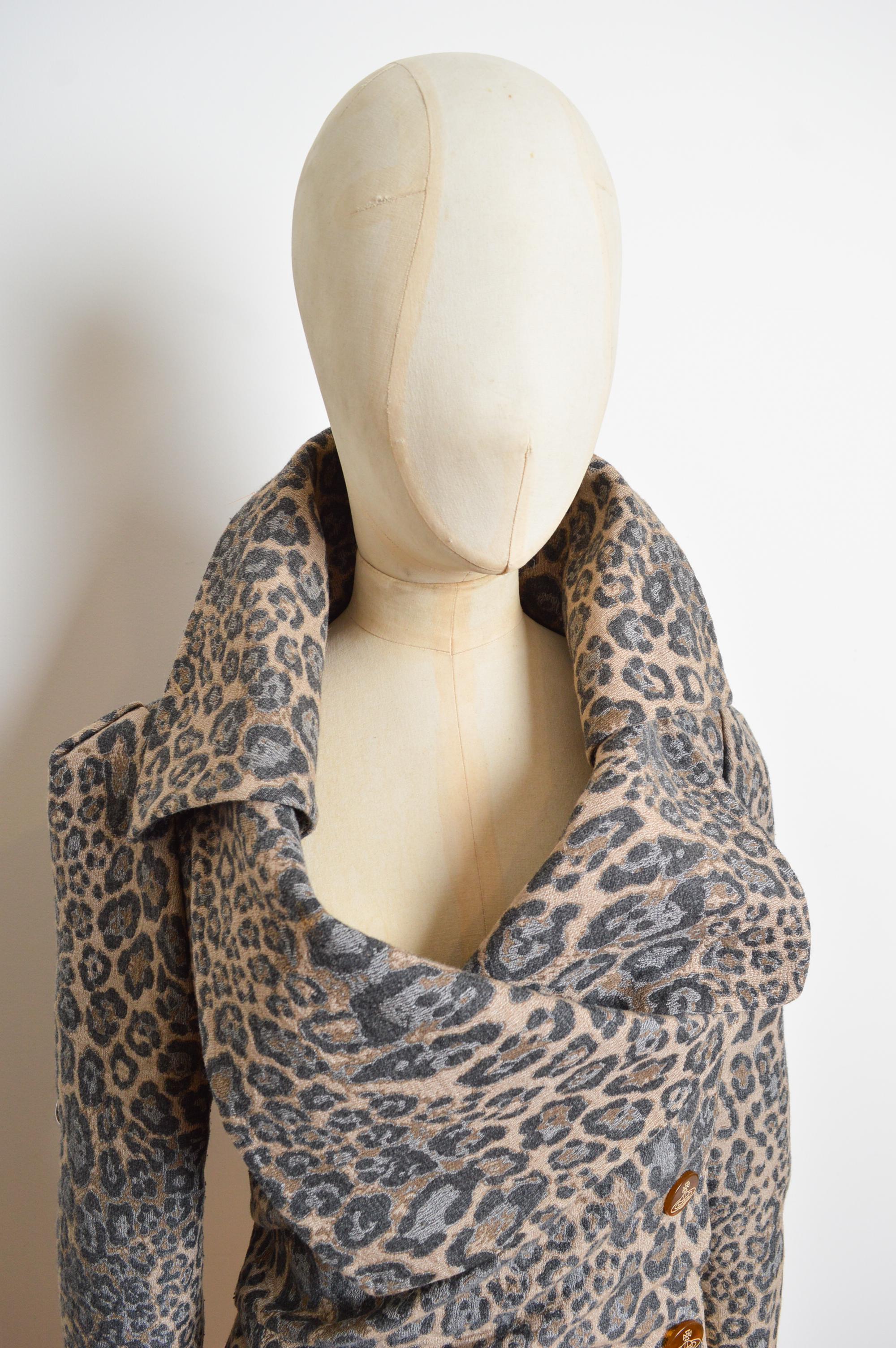 2011 Vivienne Westwood Leopard print wool fitted Crop Jacket 2