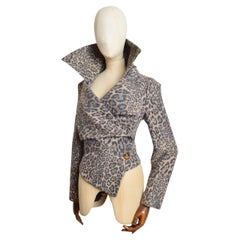 2011 Vivienne Westwood Leopard print wool fitted Crop Jacket