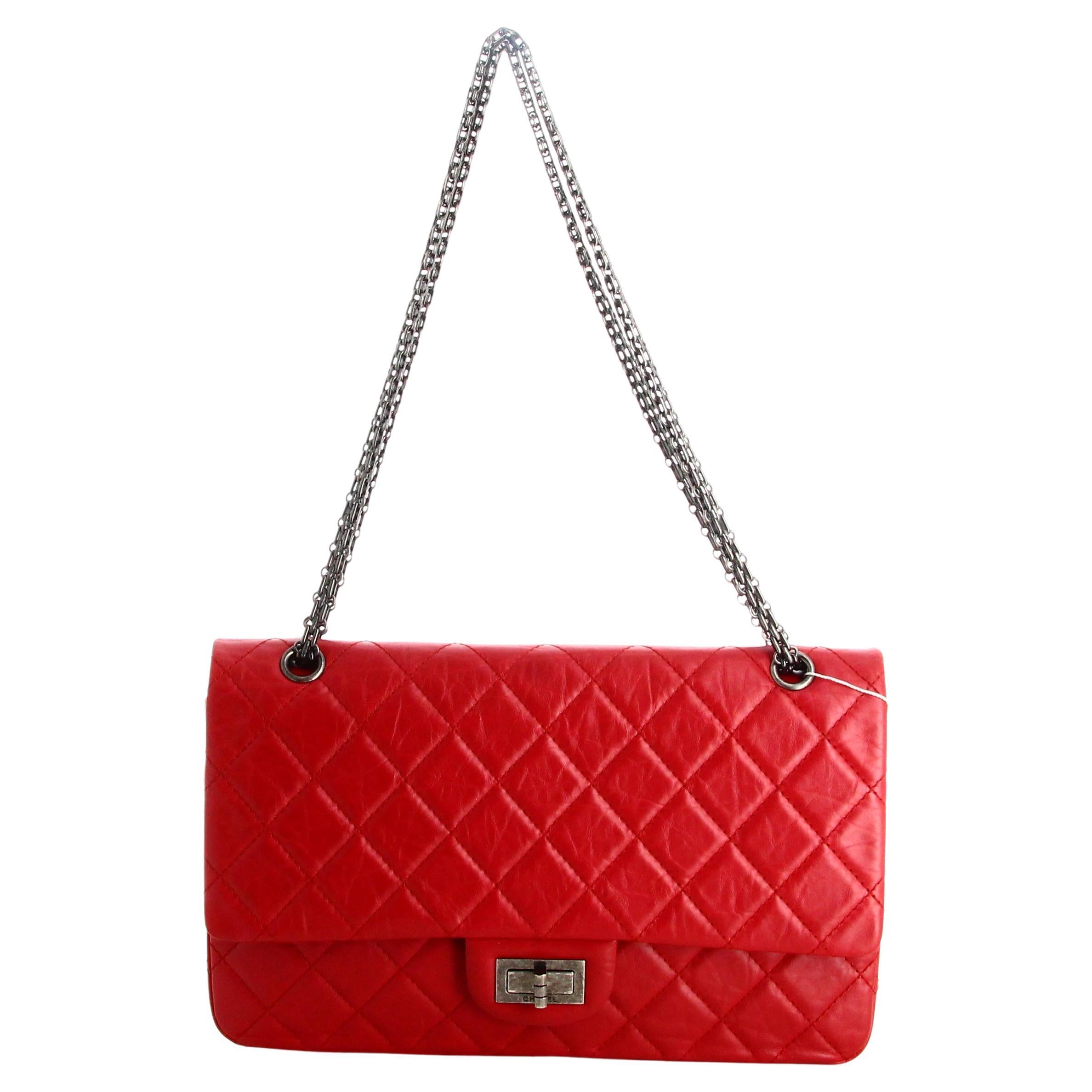 2011 Chanel Reissue Handbag 2.55 Calfskin Double Flap For Sale