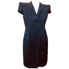 2011P Givenchy Black Cotton Shirt Dress (42 Itl)