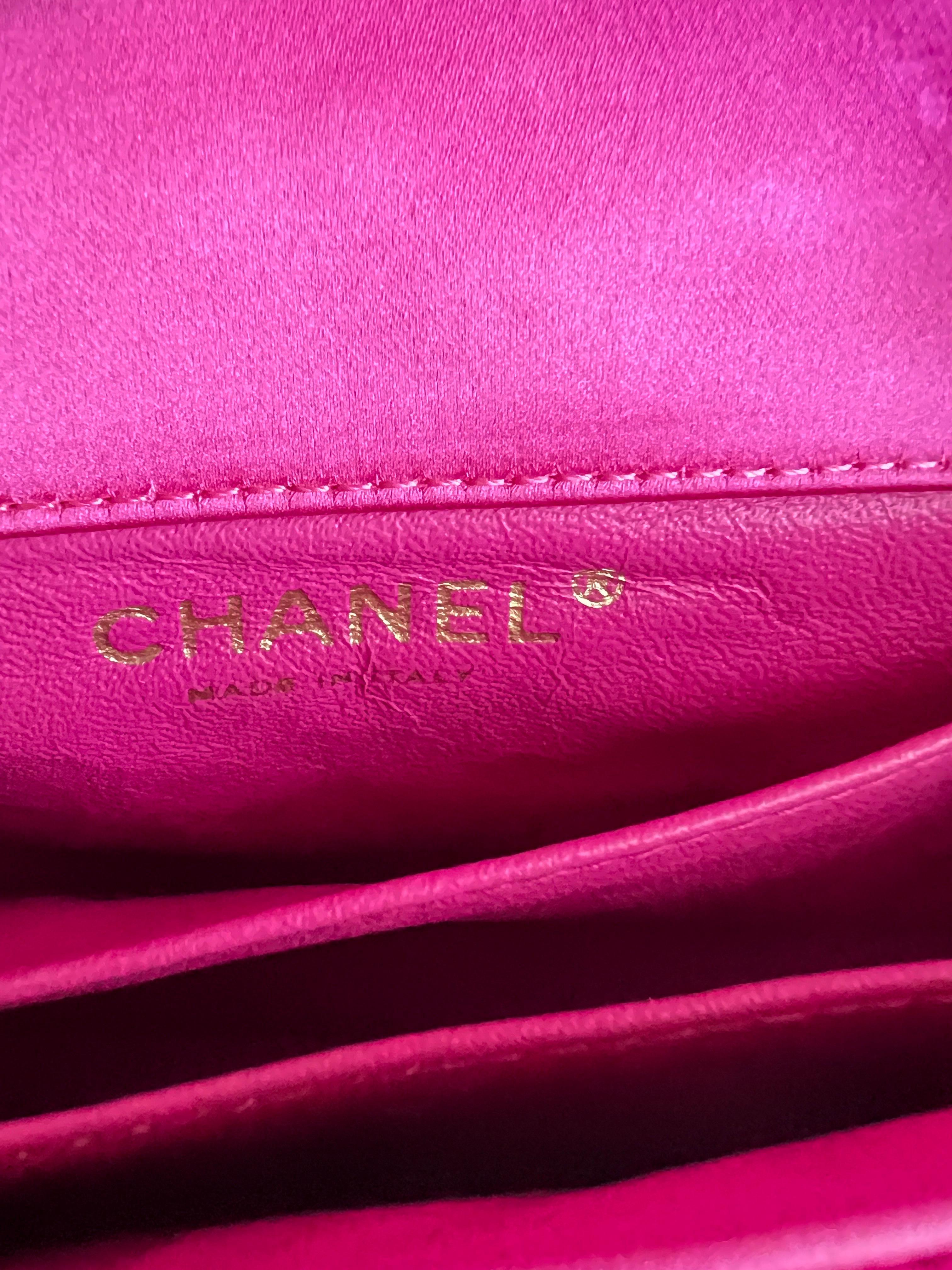 2012-2013 Chanel extra mini pink satin classic flap bag 1