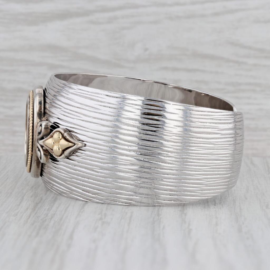 2012 American Eagle Coin Cuff Bracelet Sterling Silver 22k 14k Gold 6.75