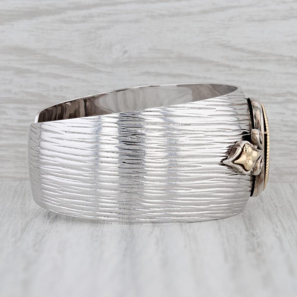 2012 American Eagle Coin Cuff Bracelet Sterling Silver 22k 14k Gold 6.75