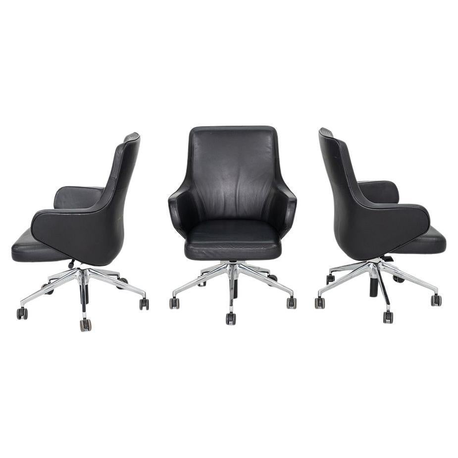 2012 Antonio Citterio para Vitra Sillones Grand Executive de cuero negro