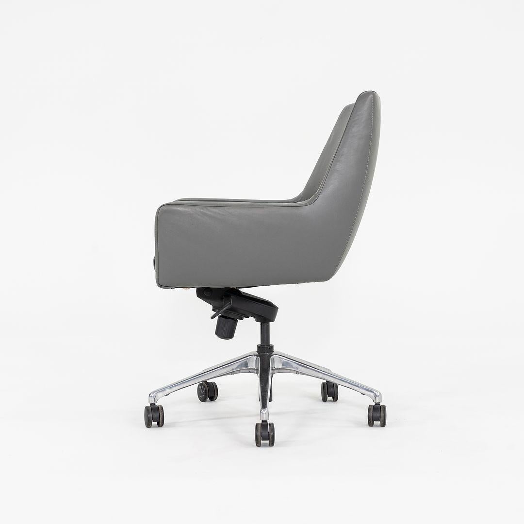 2012 Bernhardt Design Cardan Büro-Schreibtischstühle aus grauem Spinneybeck-Leder (Moderne) im Angebot