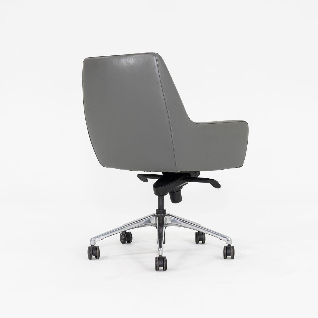 2012 Bernhardt Design Cardan Büro-Schreibtischstühle aus grauem Spinneybeck-Leder (amerikanisch) im Angebot