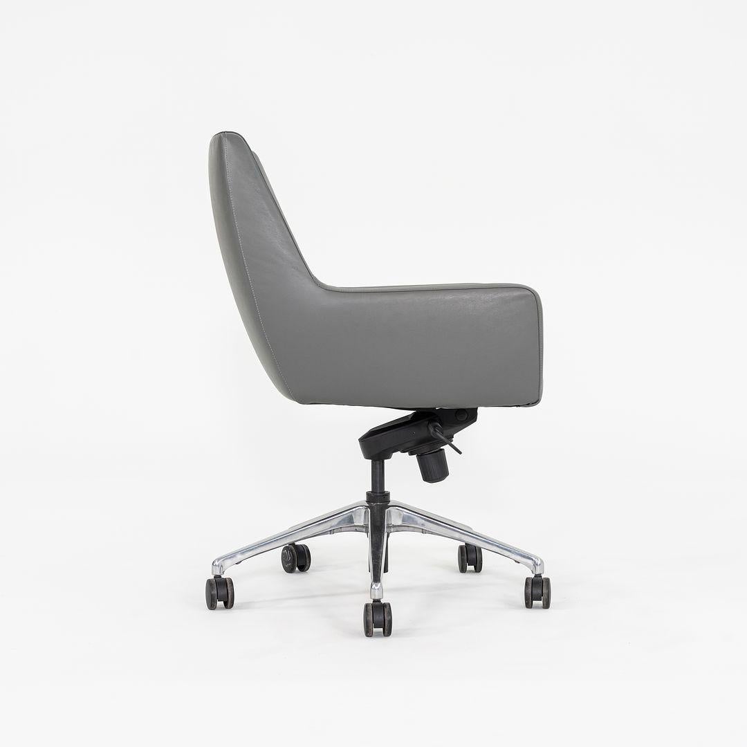 2012 Bernhardt Design Cardan Büro-Schreibtischstühle aus grauem Spinneybeck-Leder (21. Jahrhundert und zeitgenössisch) im Angebot