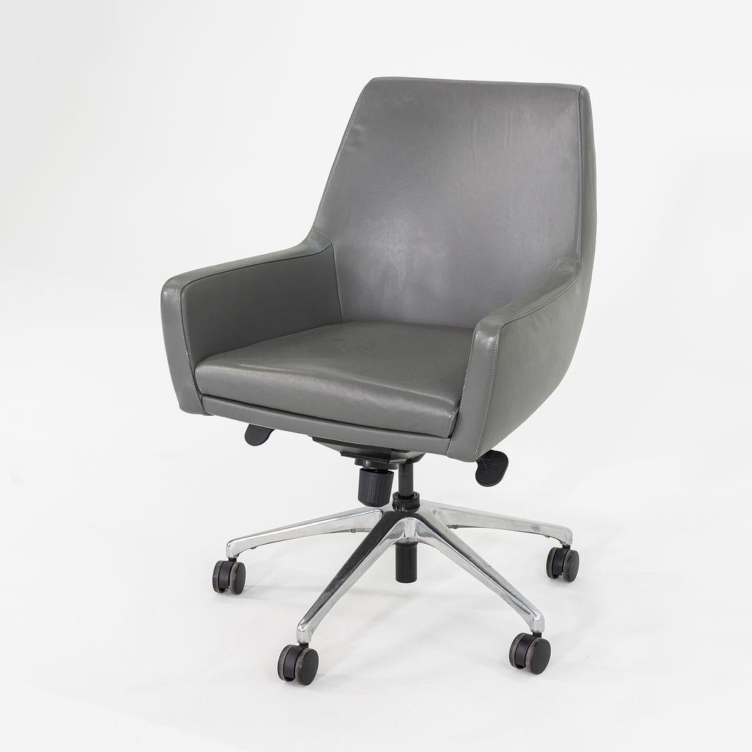 2012 Bernhardt Design Cardan Büro-Schreibtischstühle aus grauem Spinneybeck-Leder im Angebot 2